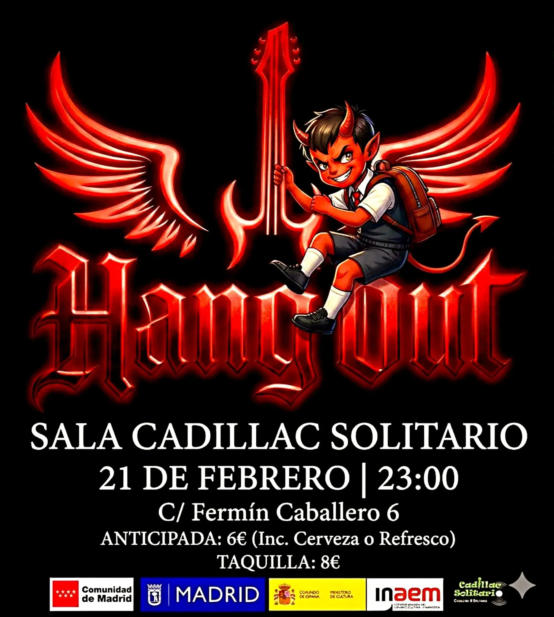 Cartel del concierto HangOut en Cadillac Solitario