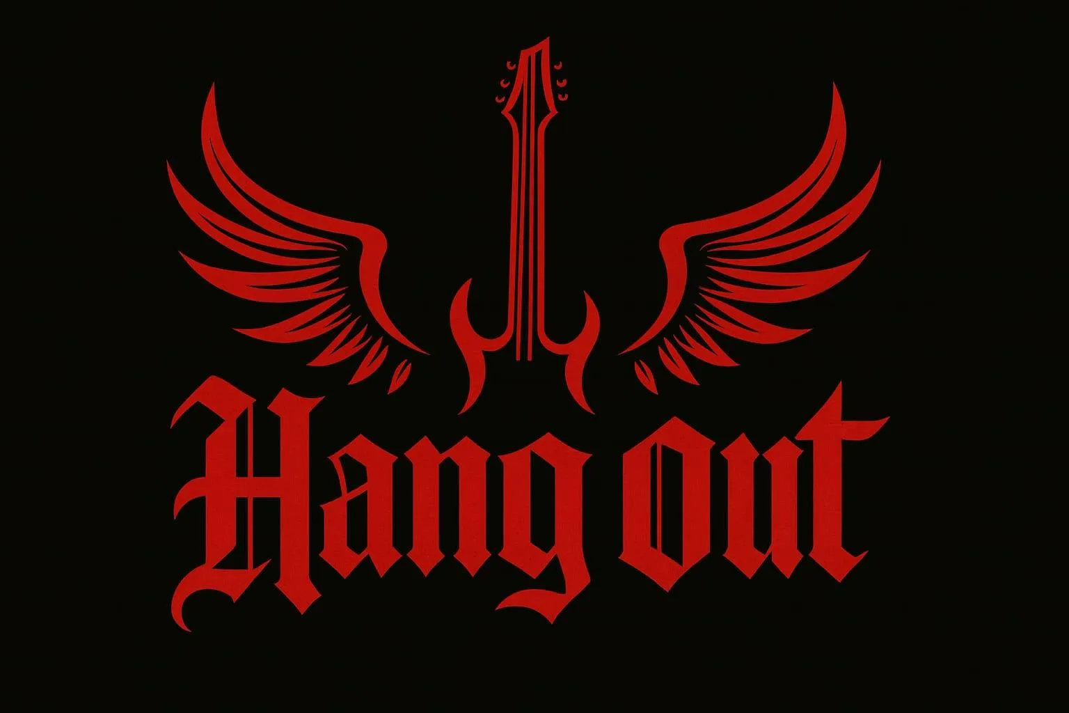 Logotipo de HangOut: alas y guitarra
